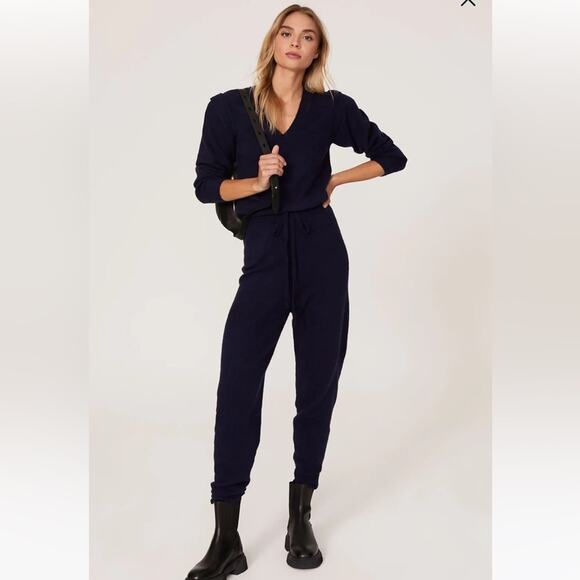Central Park West Navy Blue Holmes Knit Jumpsuit XS - Picture 3 of 15